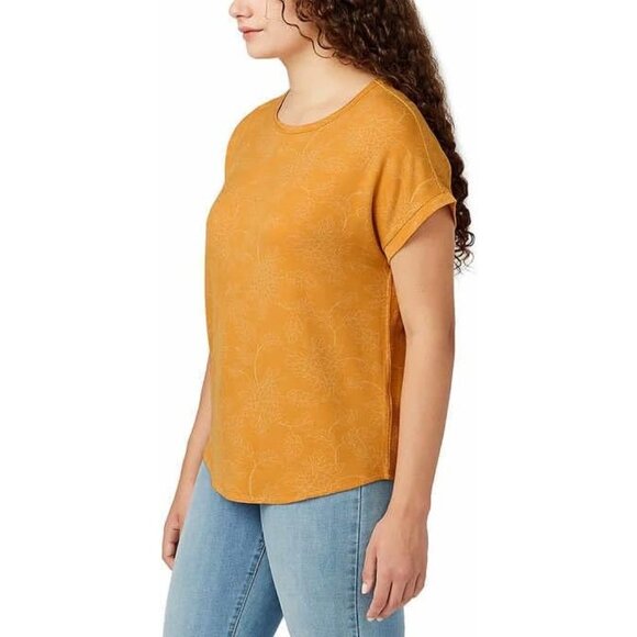 Buffalo David Bitton Womens XXL Floral Outline French Terry Short Sleeve Top NWT - Picture 2 of 7